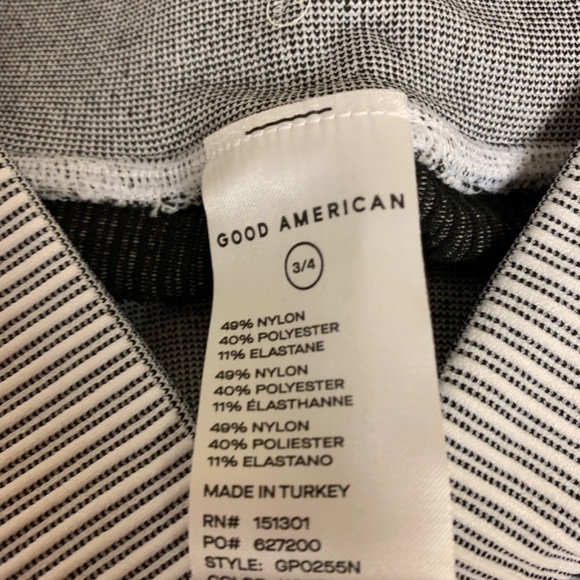 Good American leggings SZ 3/4 striped compression quick dry exercise lounge NWT - Picture 6 of 10